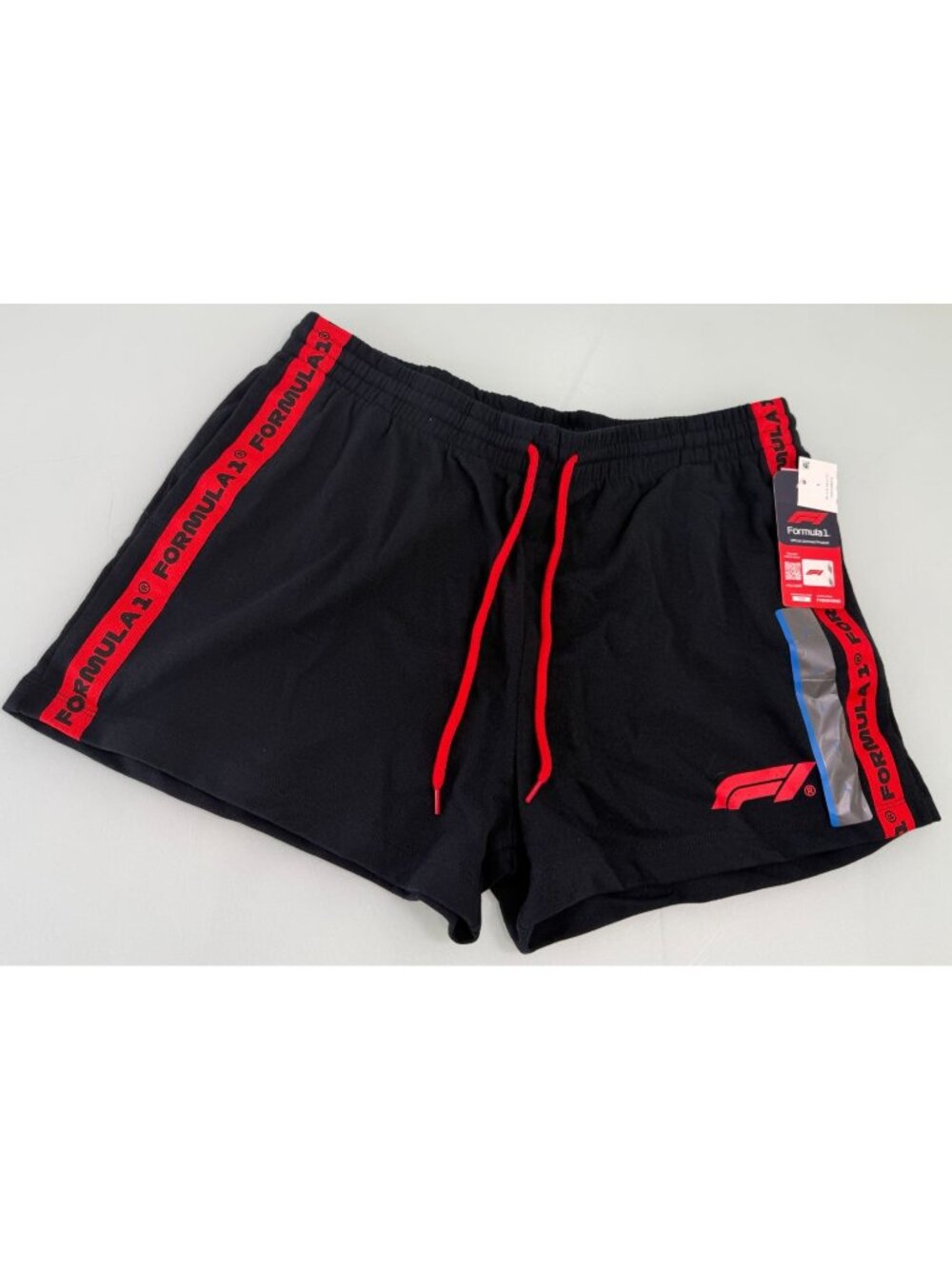 Formula 1 Shorts Women's Large L Black F1 Racing Hybrid Apparel Red Drawstring